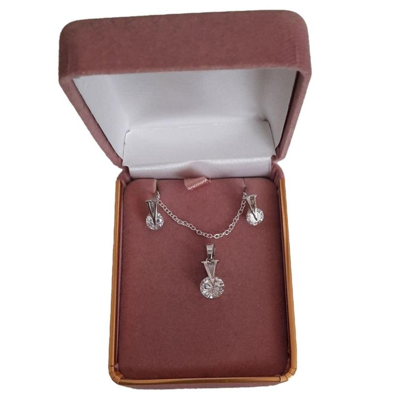 Sterling Silver Solitaire CZ Single Stone With a Triangle Bail