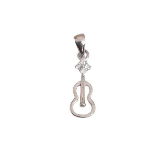 Sterling Silver With Cubic Zirconia Musical Instrument Pendant