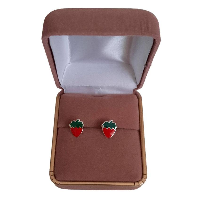 Strawberry Sterling Silver Earrings