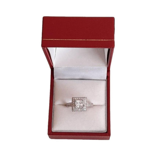Stunning Square Bling Ladies Ring Set in a Cubic Zirconia Band