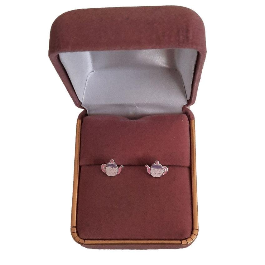 Teapot Sterling Silver Childrens Earrings