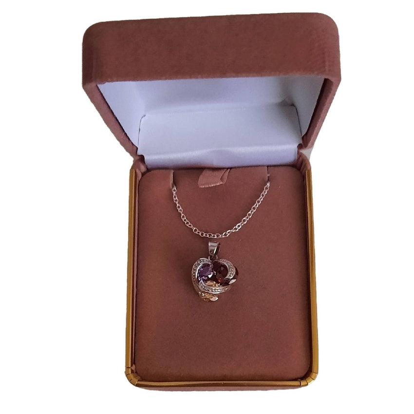 Three Twist Design Coloured Topaz Stone Pendant