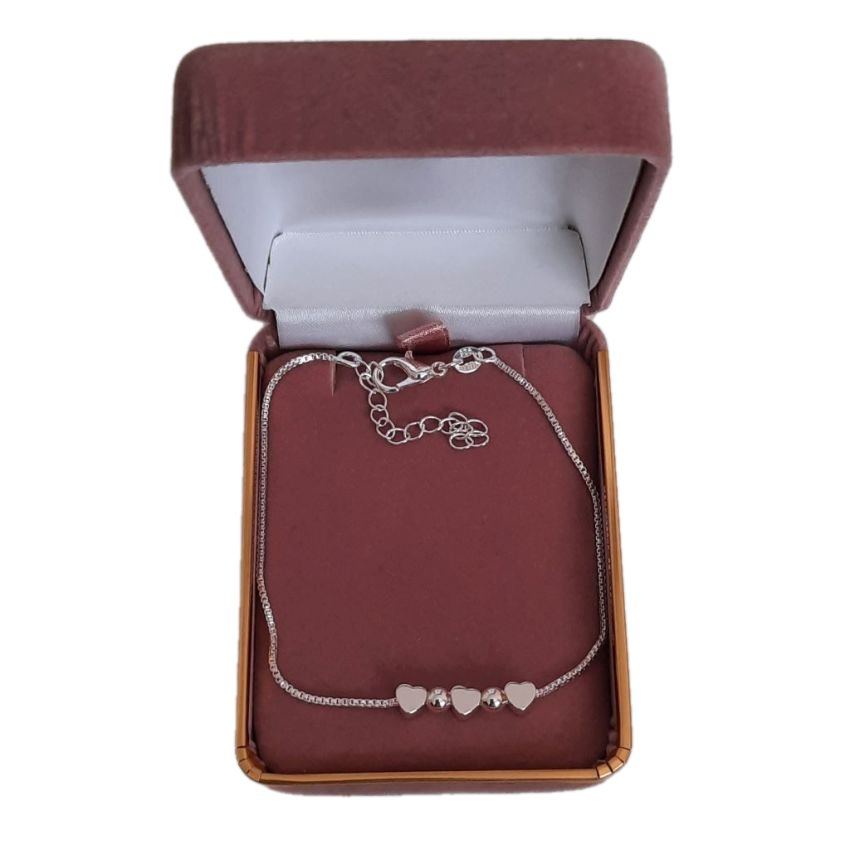 Tiny Heart Sterling Silver Girls Bracelet(2)
