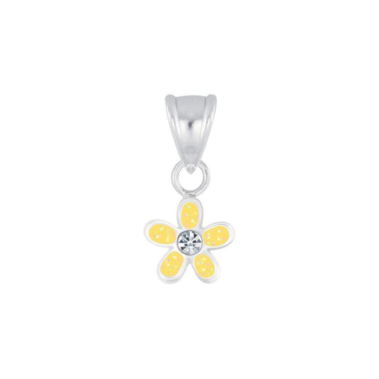 Tiny Sterling Silver Yellow Flower Necklace