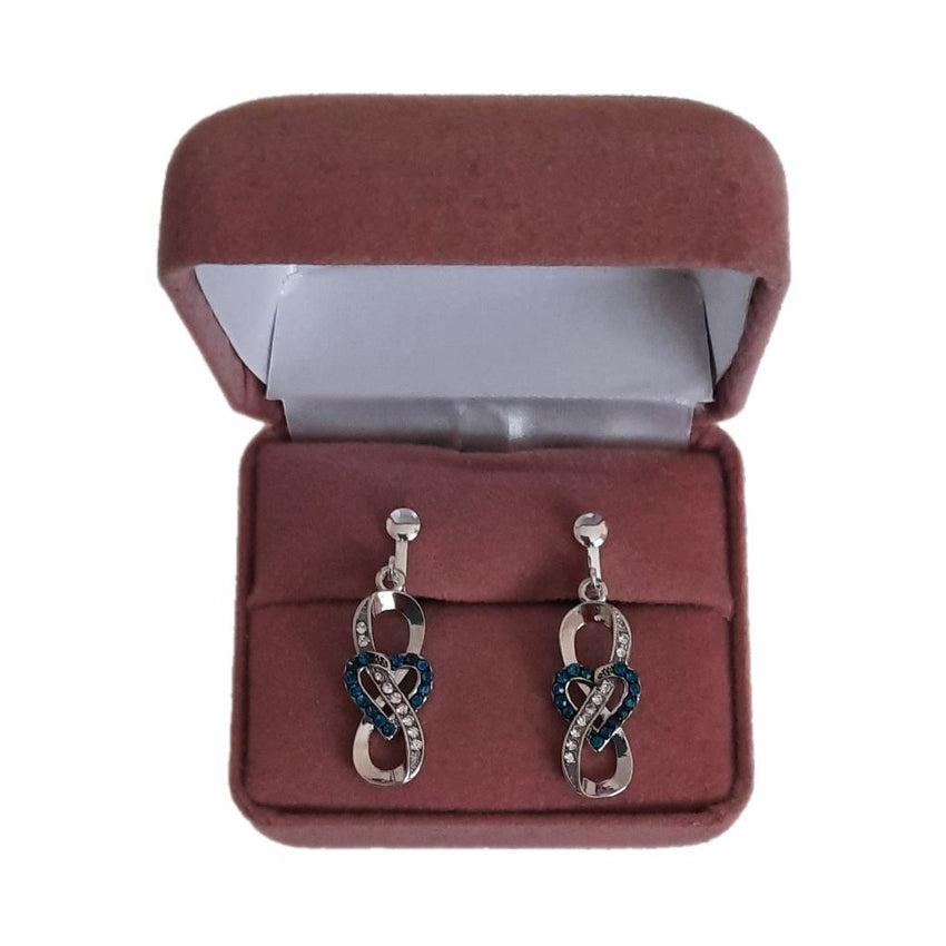 Turquoise Heart Clip On Earrings