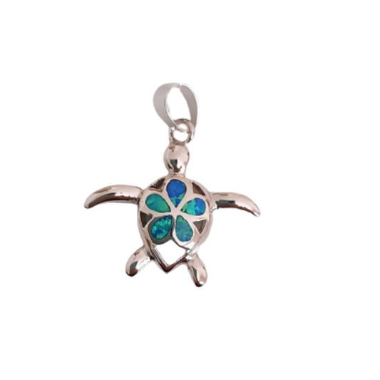 Turquoise Turtle Silver Necklace