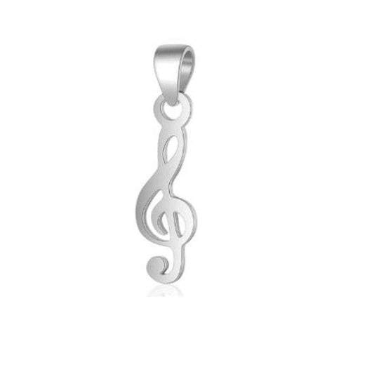 Very Small Silver Music Note Pendant