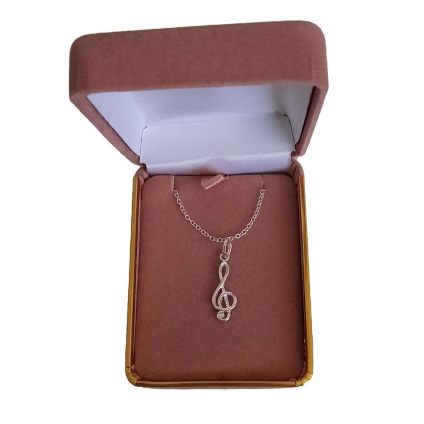 Very Small Silver Music Note Pendant