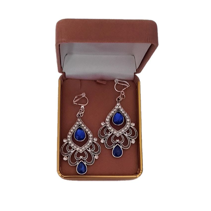 Vintage Design Royal Blue Clip On Earrings(2)