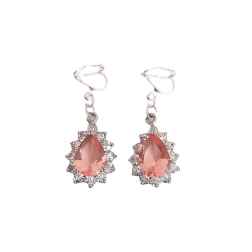 Watermelon Cushion Diamante Clip On Earrings