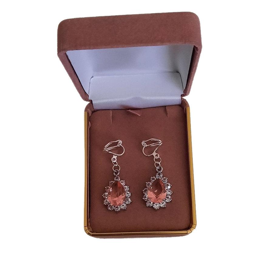 Watermelon Cushion Diamante Clip On Earrings