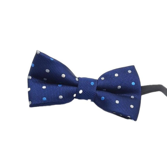 White And Blue Dot Boys Bow Tie