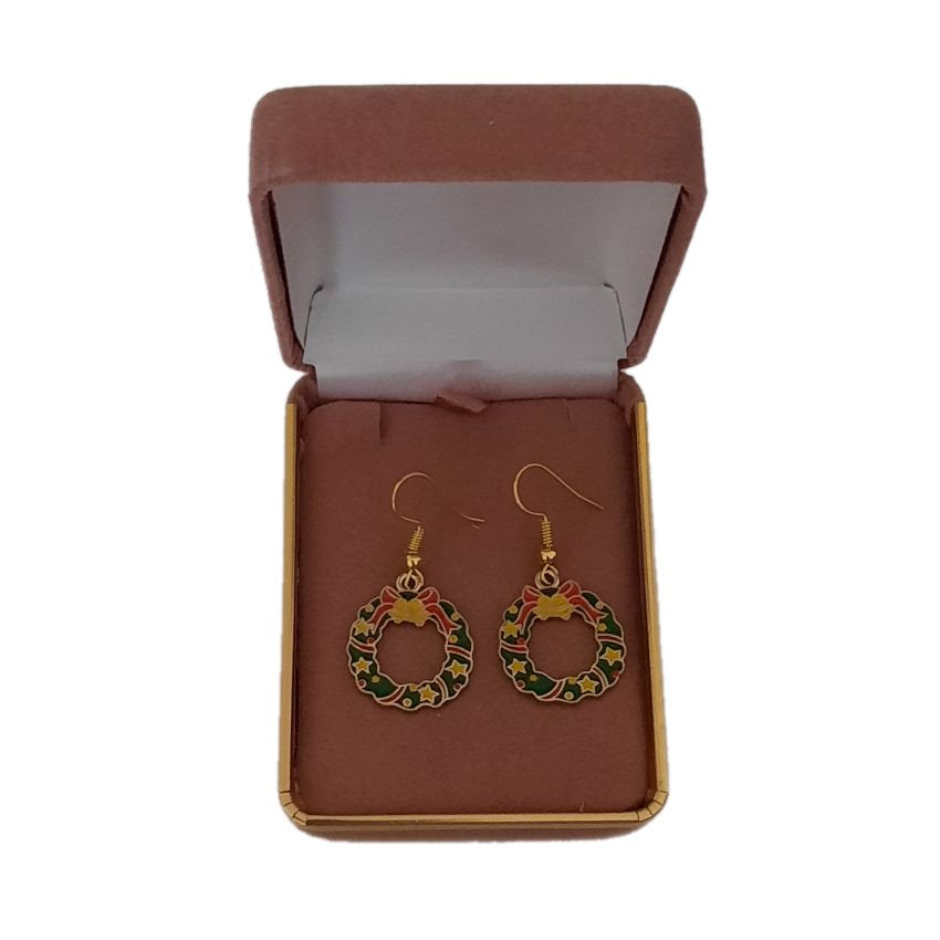 Wreath Dangly Christmas Earrings(2)