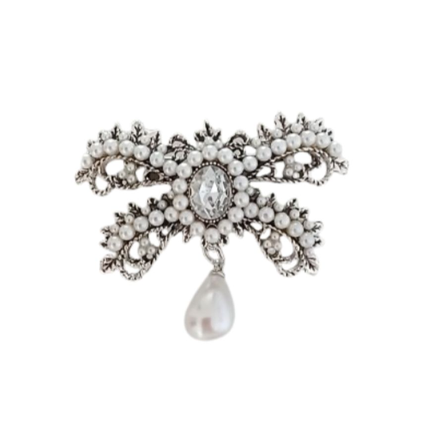 Grey Pearl Vintage Style Brooch