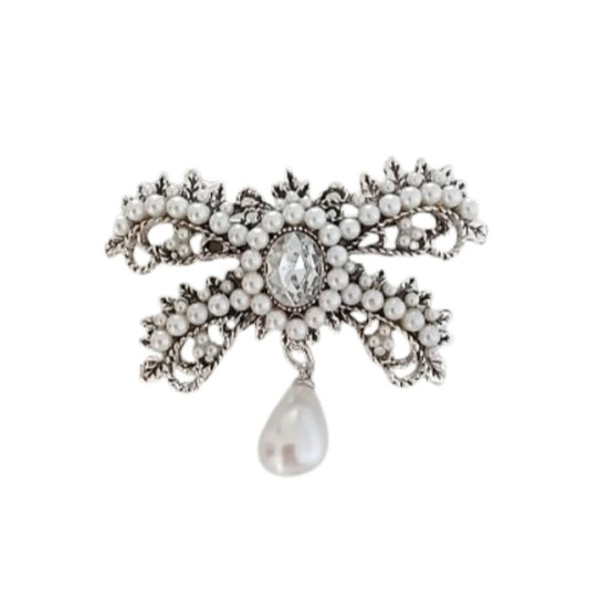 Grey Pearl Vintage Style Brooch