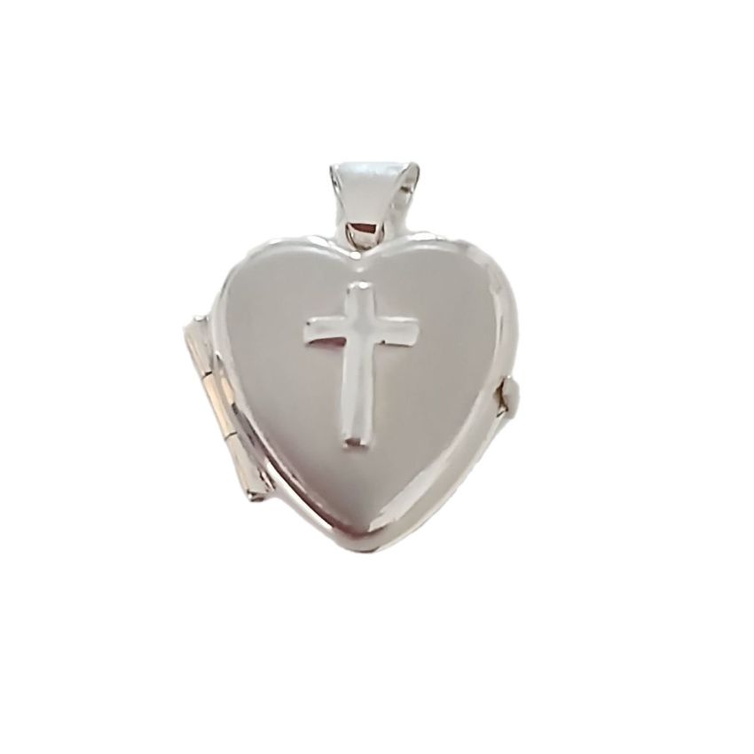 15mm Girls Sterling Communion Locket With a Prayer Engraving