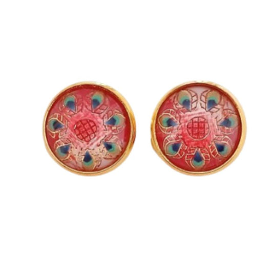 16mm Patterned Colour Clip On Earrings