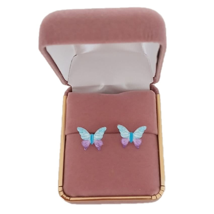Surgical Steel Coloured Butterfly Earrings
