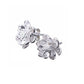 3D Effect Silver Open Flower Petals Earrings