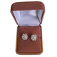3D Effect Silver Open Flower Petals Earrings(2)