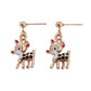 3D Reindeer Christmas Earrings