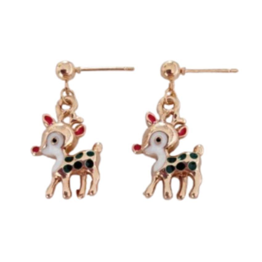 3D Reindeer Christmas Earrings