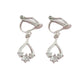 3 Stone Small Clip On Earrings