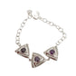3 Linked Triangle Bracelet With Purple Centre Stones