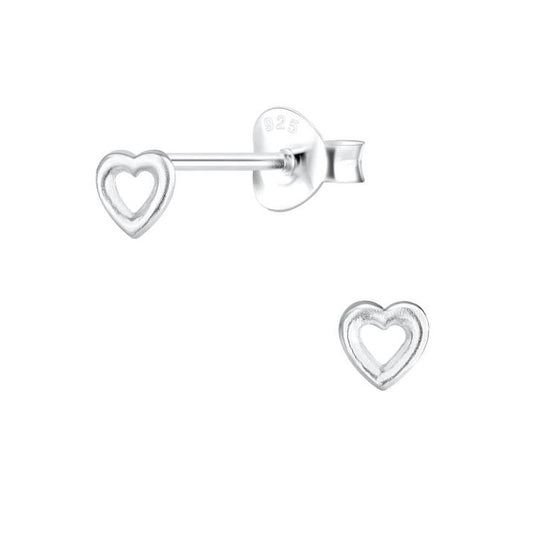 4mm Small Sterling Silver Heart Earrings