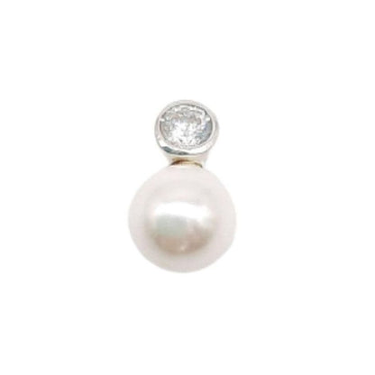 5mm Round Child Size Pearl Communion Pendant on a Silver Chain