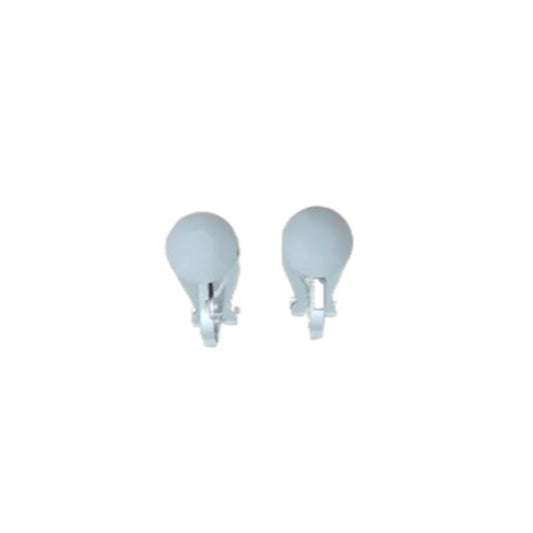 6mm White Faceted Clip On Earrings