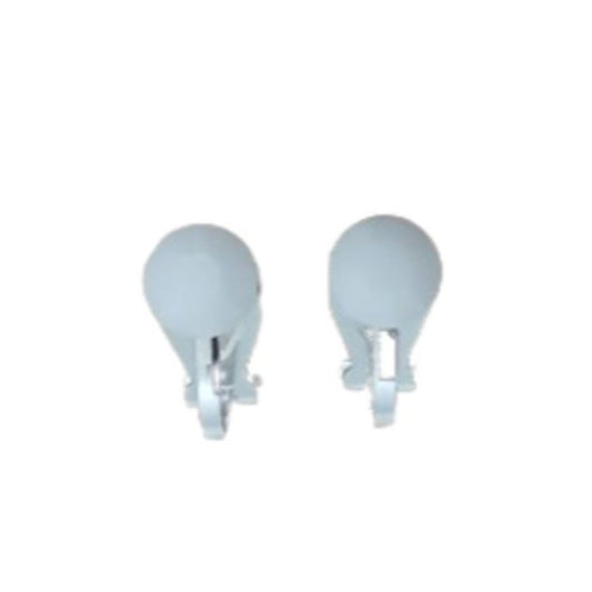 6mm White Faceted Clip On Earrings