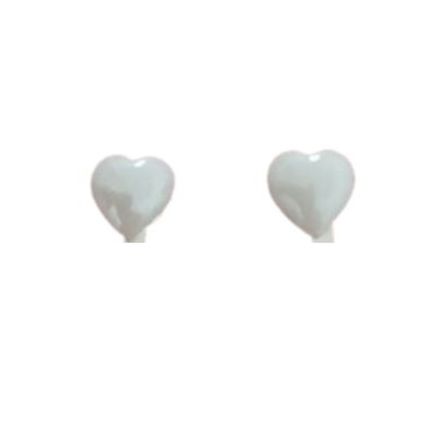 6mm Pearl Heart Clip On Earrings