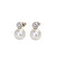8mm Pearl Earrings With a Cubic Zirconia Round Stone Top