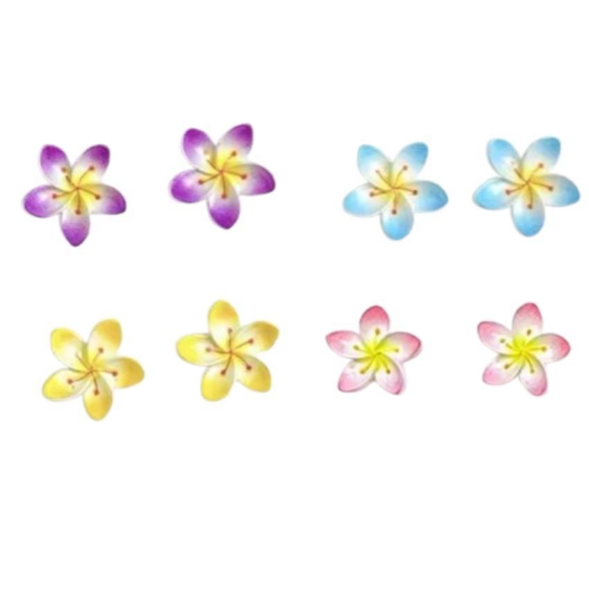 Acrylic Flower Silver Plated Earrings