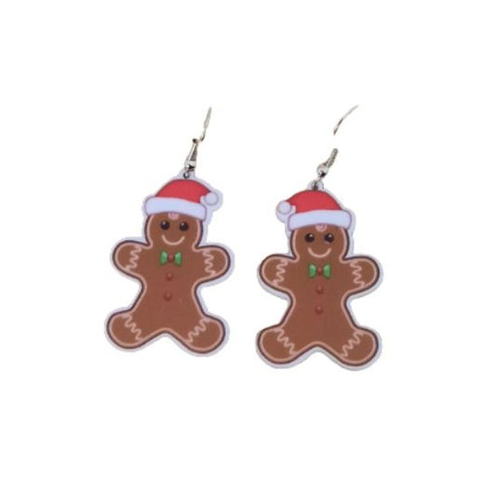 Acrylic Gingerbread Man Earrings