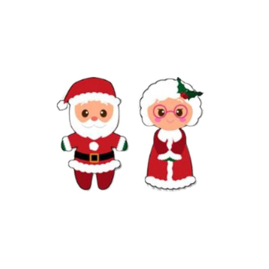 Acrylic Mr And Mrs Claus Stud Earrings
