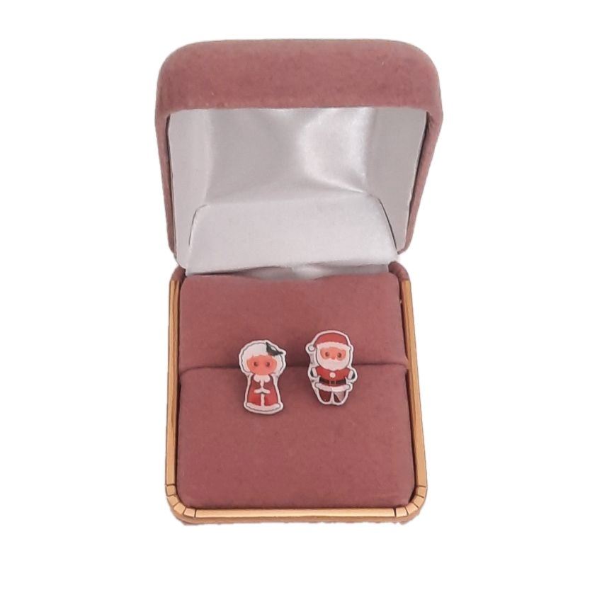 Acrylic Mr And Mrs Claus Stud Earrings(2)