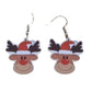 Acrylic Reindeer Face Earrings