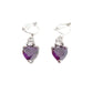 Amethyst Heart Drop Clip On Earrings