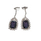 Amethyst Purple Stone With Diamante Edges Clip On Earrings