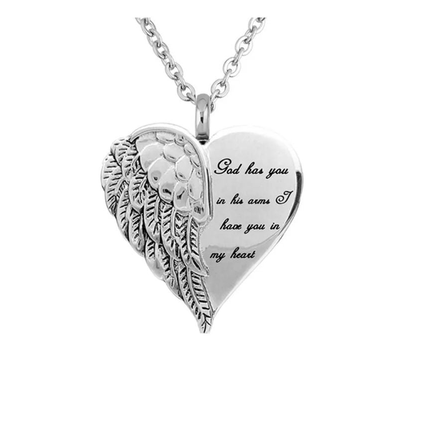 Angel Wing God Has You In His Arms Memorial Ashes Locket