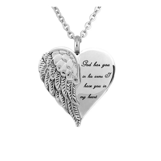 Angel Wing God Has You In His Arms Memorial Ashes Locket