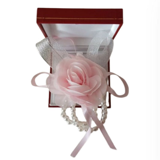 Artificial Pink Flower Bouquet Wrist Corsage