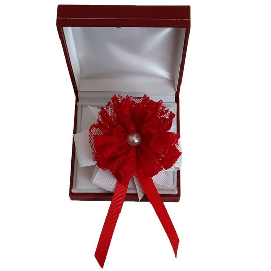 Artificial Red Flower Wrist Corsage