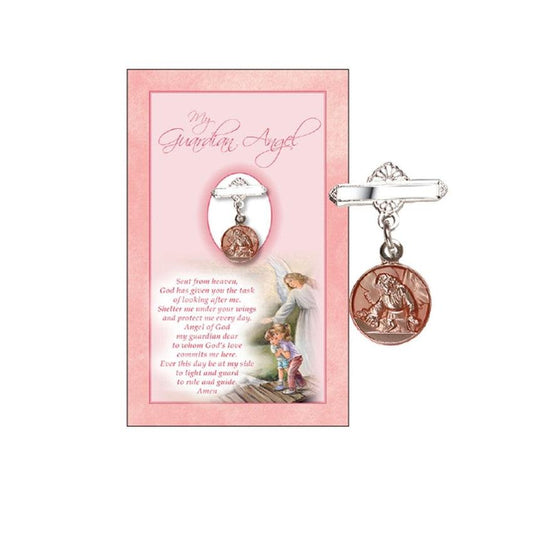 Baby Girl Cot Blessing Guardian Angel Medal
