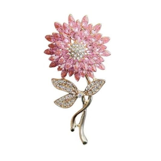 Baby Pink Crystal Flower Brooch