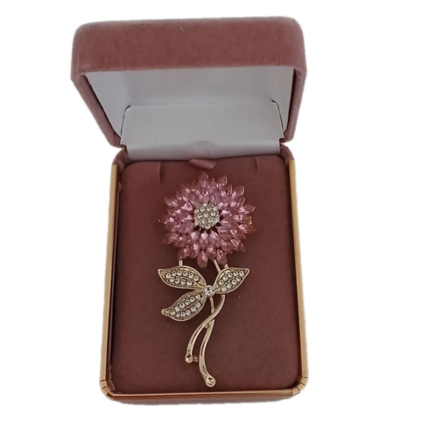 Baby Pink Crystal Flower Brooch(2)