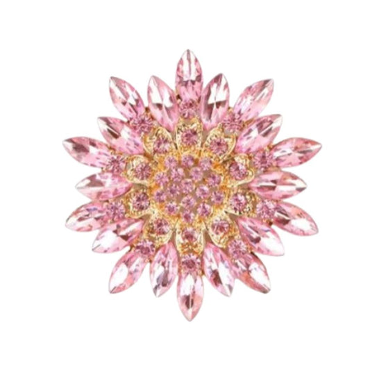 Baby Pink Cubic Zirconia Flower Brooch