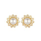 Baguette Stone Diamante Pearl Clip On Earrings